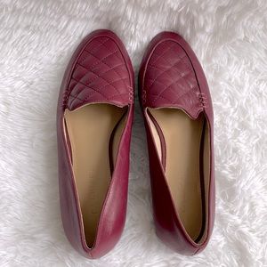 Talbots quilted loafers flats - burgundy